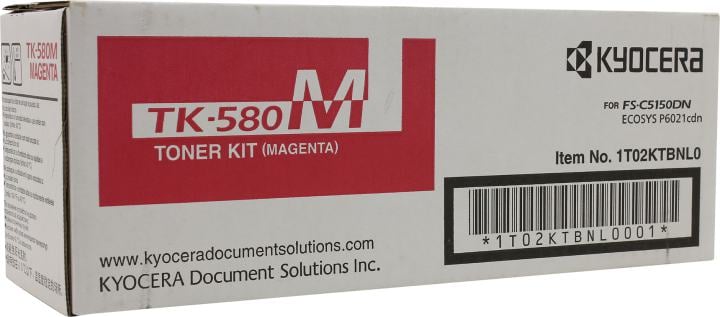 Картридж лазерный Kyocera TK-580M/1T02KTBNL0, пурпурный, 2800 страниц, оригинальный