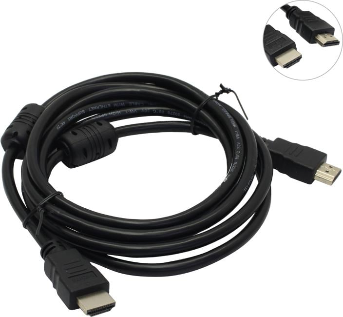 Telecom <TCG200F-2м> Кабель HDMI to HDMI (19M -19M) ver2.0  2м 2 фильтра