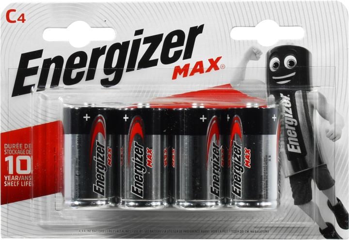Energizer MAX <426816> (LR14) Size "C", 1.5V, щелочной  (alkaline)  <уп.  4 шт>