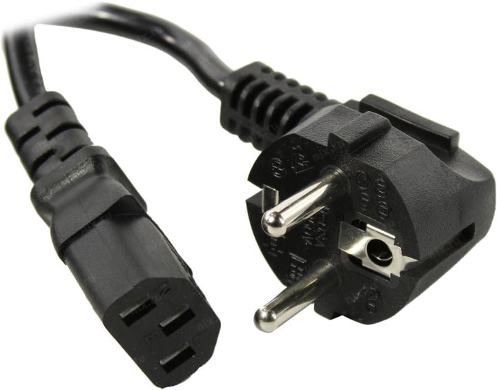 5bites <PC207-50A> Кабель компьютер - розетка 220V 5м  Европейский стандарт, Г-образный
