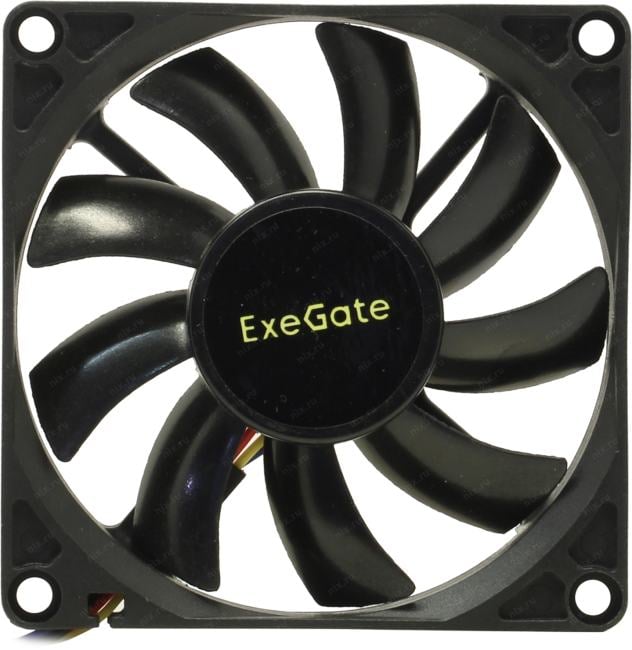 Exegate EX295235RUS Вентилятор 12В DC ExeGate EX08015S4P-PWM (80x80x15 мм, Sleeve bearing (подшипник скольжения), 4pin, PWM, 25.5dBA)