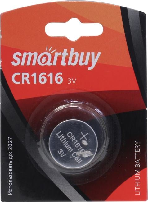 Батарейка Smartbuy CR1616/1B (12/720) (SBBL-1616-1B) (1 шт. в уп-ке)