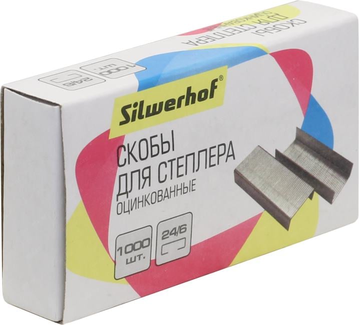 Silwerhof <422545> Скобы для  степлера 24/6 (упак.1000шт.)
