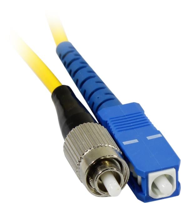FOP(s)-9-SC-FC-1m Коммутационный шнур оптический Cabeus tight buffer Simplex FC/SC (UPC/UPC) OS2 9/125 LSZH D 3мм 1м цвет: жёлтый