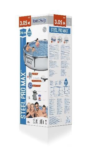 Бассейн каркасный BESTWAY 305*76см, с ф-насосом, 56408