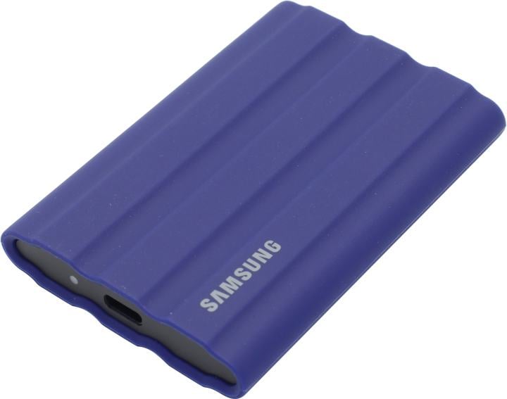 Внешний диск SSD Samsung - T7 Shield, 1 ТБ, 2.5", USB Type C / USB Type A, Питание по USB, синий, MU-PE1T0R/WW