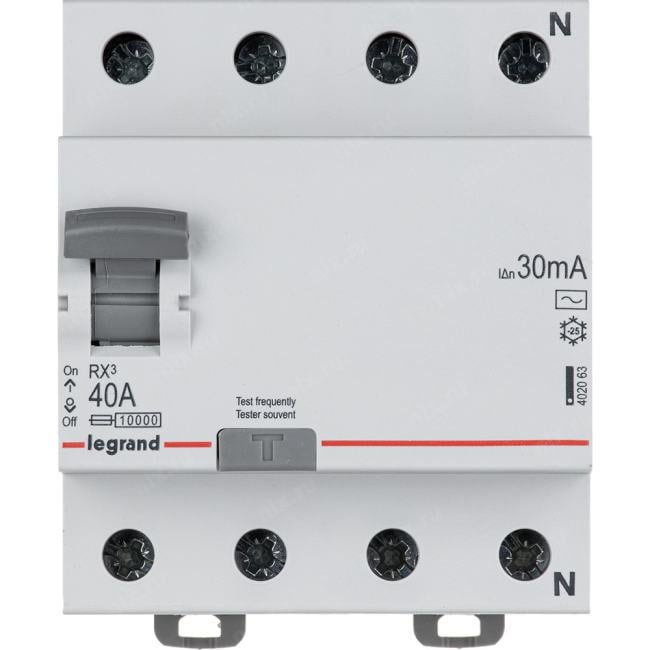 Legrand 402063 ВДТ RX3 - 4П - 40 А - тип AC - 30 мА - 4 модуля (402063)
