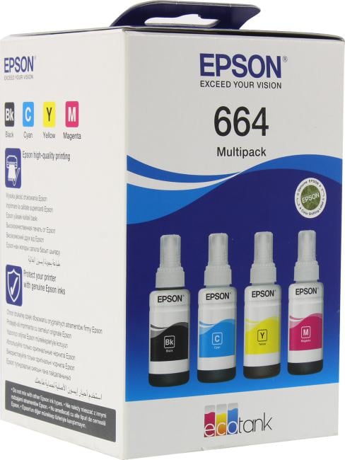 Чернила Epson Multipack 664 <C13T66464A/C13T664640> Bk/C/Y/M дляEpson