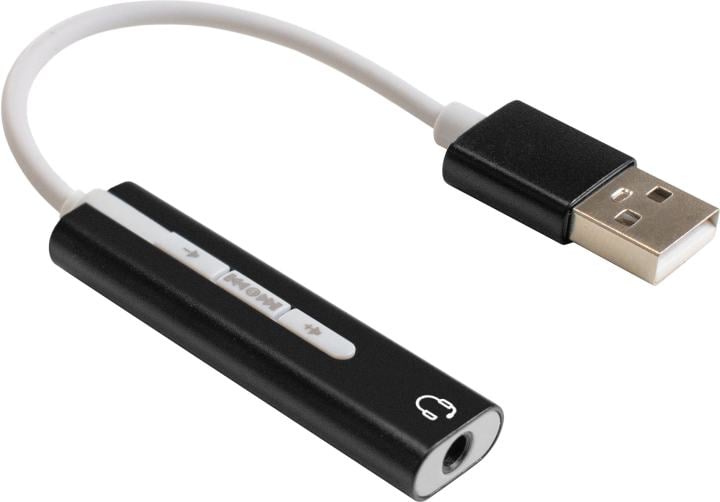 EX296332RUS Кабель-адаптер для подключения телефонной гарнитуры к порту USB ExeGate  <EX-AU-04B>  (внешняя  звуковая карта