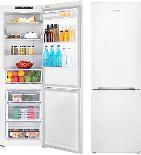 Холодильник Samsung RB30A30N0WW/WT белый двухкамерный 213/98л морозилка снизу, No Frost