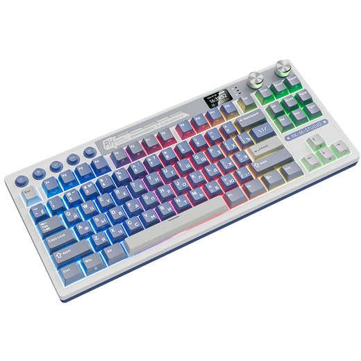 Royal Kludge 6977576550441 Классическая TKL (80%) механическая клавиатура Royal Kludge RK M87 - 3 типа подключения, 87
