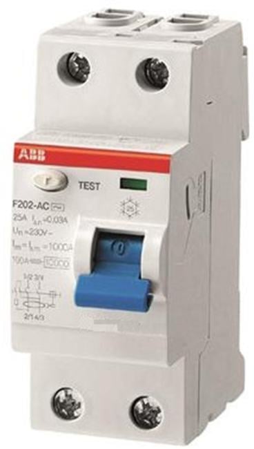 ABB 2CSF202101R0160 Выключатель дифференциального тока (УЗО) 2п 16А 10мА F202 А (F202 A-16/0,01)
