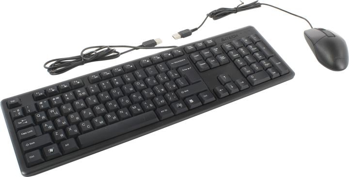 Комплект клавиатура+мышь проводной A4TECH KK-3330 черный (USB, 1200dpi) (KK-3330 USB (BLACK))