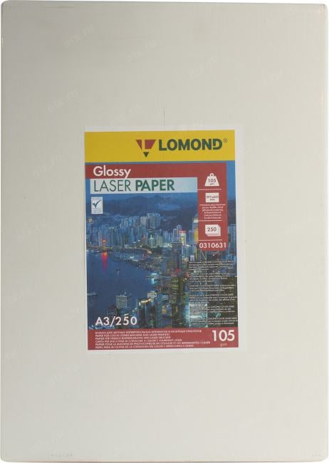 <101653> Бумага Lomond [A3] глянцевая 2х сторонняя, (для лазерной печати), 105 гр/м2, 250л [0310631]