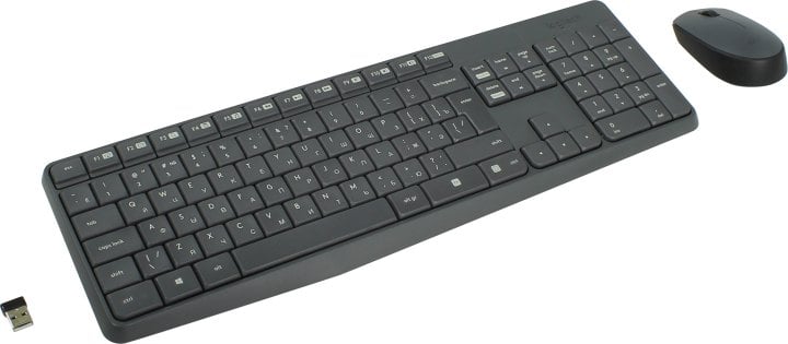 Logitech Wireless Combo MK235 (Кл-ра, FM,USB+Мышь 3кн,Roll,FM,  USB)  <920-007948/007931>
