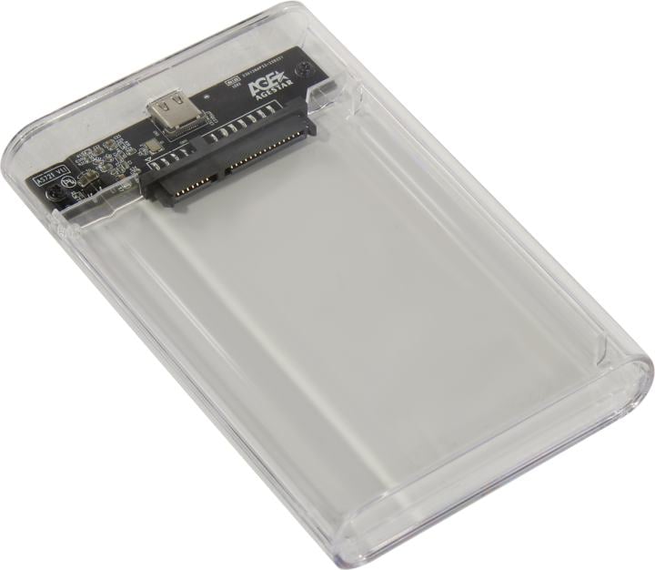 Внешний корпус для HDD/SSD AgeStar 3UB2P6C SATA III USB3.0 пластик прозрачный 2.5"