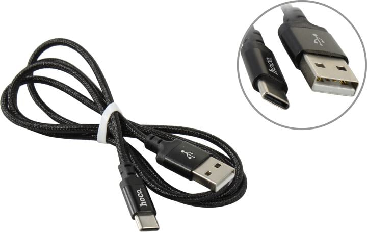 Hoco <X14 USB-C 1M Black> Кабель USB 2.0  AM-->USB-C  1м