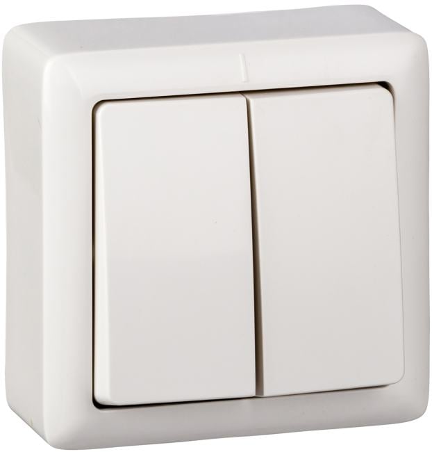 Schneider Electric <VA56-232-B> Выключатель  (2клав., внеш., белый)