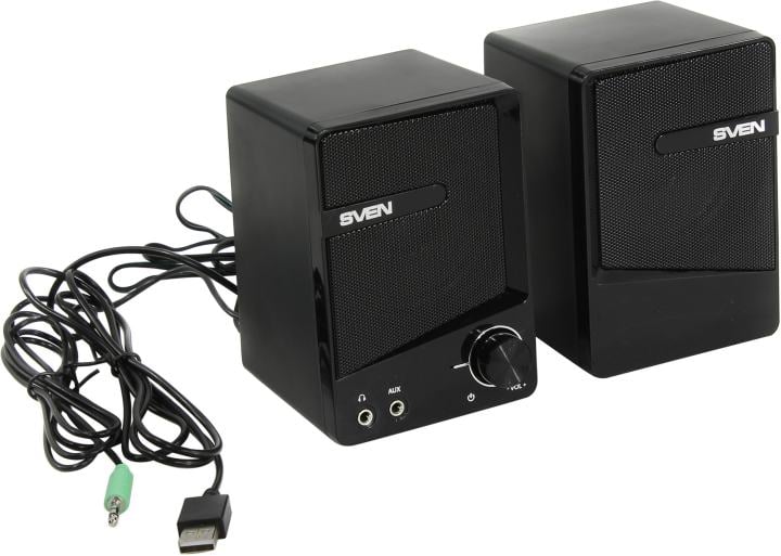 SVEN 248, чёрный, USB, акустическая система 2.0, мощность 2x3 Вт(RMS) 2