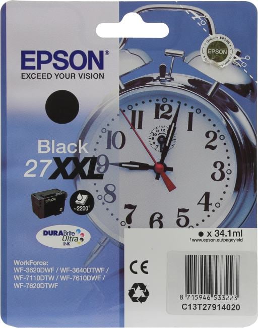 Картридж 27XXL <C13T27914020/2> Black для Epson WorkForce WF-3620/3640/7110/7610/7620