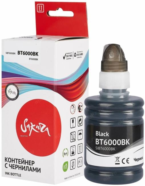 Чернила Sakura BT6000BK для Brother, черный, 7300 к., 140 мл.