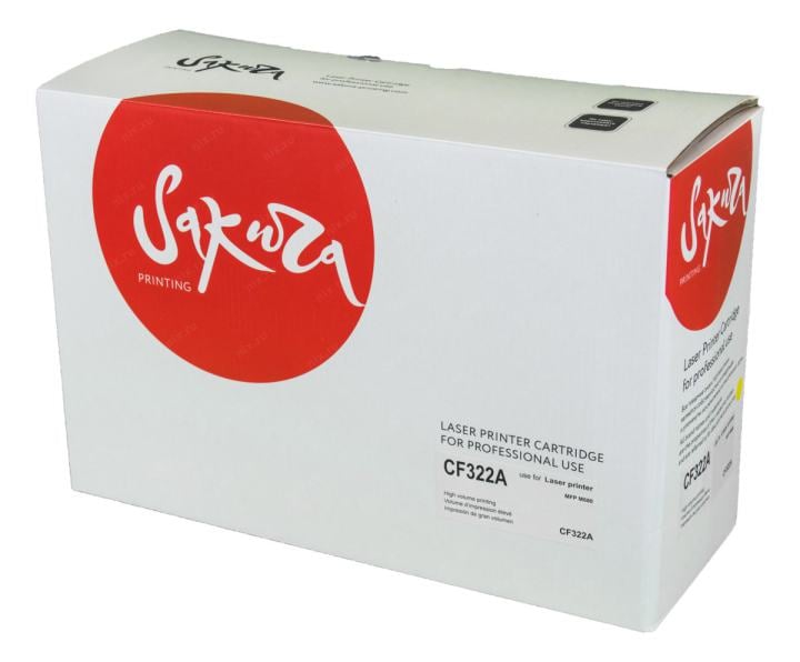 SACF322A Картридж SAKURA CF322A для HP Color LaserJet Enterprise M680dn, M680f, M680z, желтый,  16 500 к.