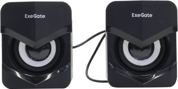 Exegate EX289685RUS Акустическая система 2.0 ExeGate Accord 200 (питание USB, 2х3Вт (6Вт RMS), 60-20000Гц,цвет черный, синяя подсветка)