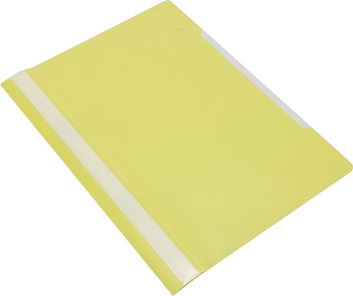 Бюрократ <816310-PS20yel> Папка-скоросшиватель, A4, прозрачный верхний лист, жёлтый (цена за 1шт,  в уп. 20шт)