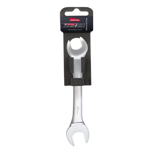 SBT-UWS-20-22p1 Ключ рожковый на 20 мм, 22 мм,  хромированный,  40X,  Smartbuy tools
