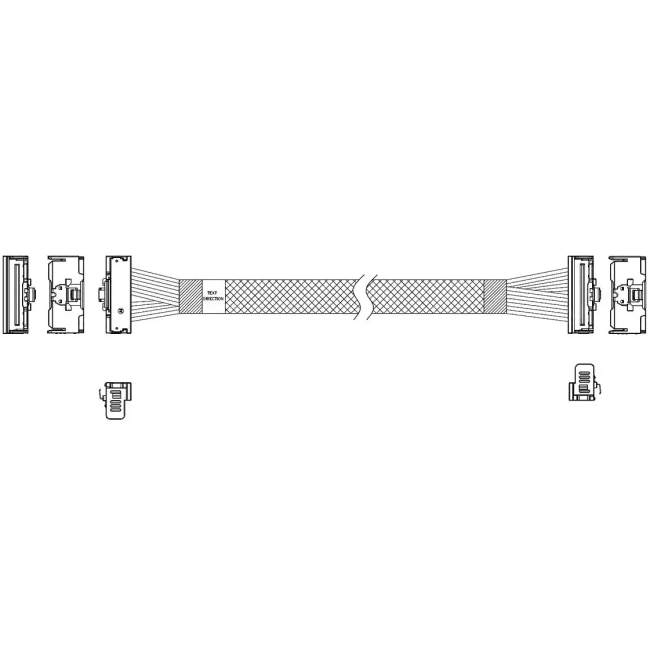 Кабель L285MM008-SD-R    Cable MCIO x8 74P (угловой Right Angle)  -TO-  MCIO x8 74P (угловой Right Angle) , 85 Ohm, L:80cm