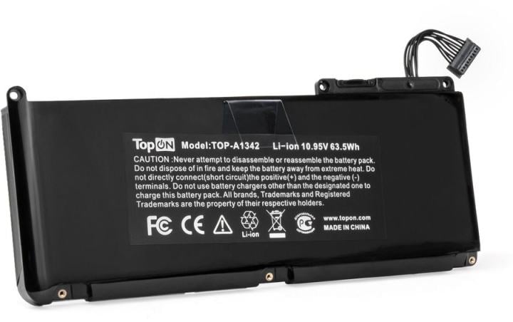 TopON TOP-A1342 Apple MacBook 13" A1331 Series. 10.8V 5350mAh 58Wh. PN: A1331, 020-6580-A.