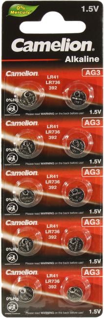 Camelion AG3-BP10 (LR41/LR736, 1.5V) , щелочной  (alkaline) <уп.10 шт>