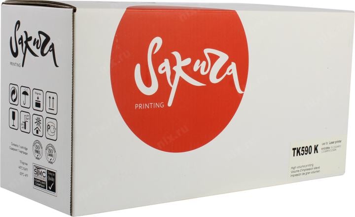 Тонер-картридж SAKURA TK-590K Black для Kyocera FS-2026/2126/2526/5250