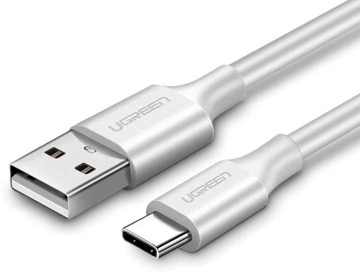 60121 UGREEN. Кабель USB A 2.0 - USB C, никелированное покрытие, цвет белый,  1 м (60121)
