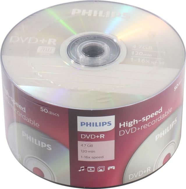 DVD-R Disc Philips 4.7Gb 16x <уп. 50 шт> (technology) printable <DM4I6U50F/97>