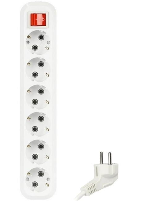 SBE-16-6-05-ZS Удлинитель Smartbuy, 6 гнезд 5 м, 16А/3,5кВт с выкл. и  заземлением  ПВС  3х1,0 (SBE-16-6-05-ZS)
