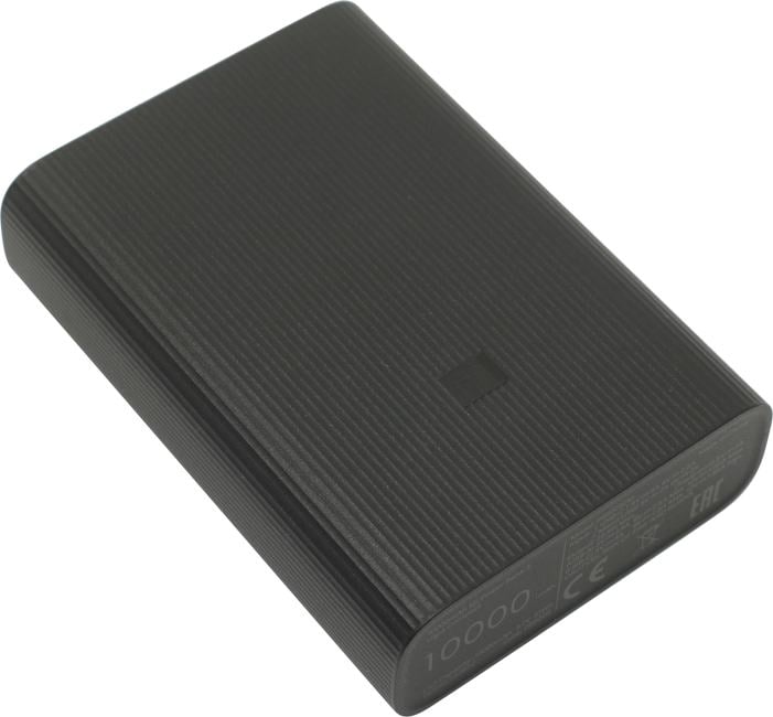 Портативный аккумулятор Xiaomi Mi Power Bank 3 Ultra Compact Li-Pol 10000mAh 3A+2.5A черный 2xUSB материал пластик