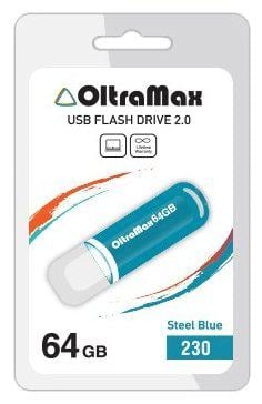 Флешка USB OltraMax OM-64Gb-230-св.синий