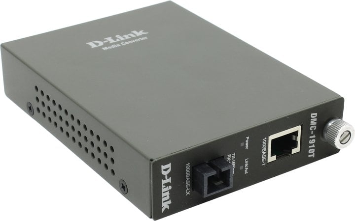 Медиаконвертор D-Link DMC-1910T/A9A, 1000Base-T to 1000Base-LX (up to 15 km, SC) Single Fiber Bi-Direction Media Converter. Transmitting and Receiving wavelength: TX 1550nm; RX 1310nm