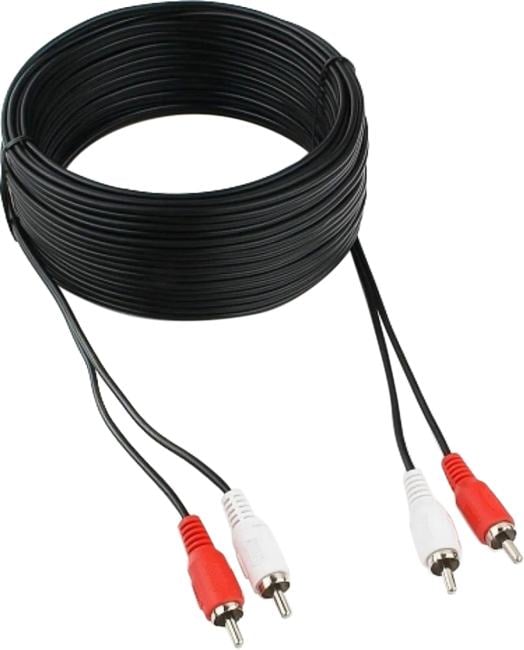 Кабель соединительный 2xRCA(M)-2xRCA(M), 15 м, черный Gembird/Cablexpert (CCA-2R2R-15M)