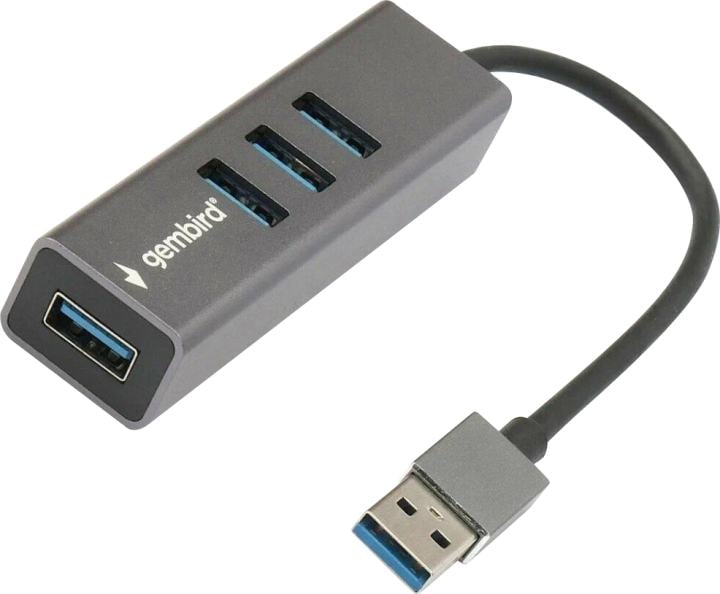 Концентратор USB Gembird UHB-C454, USB 3.1 4x USB, кабель USB 17см, алюминий