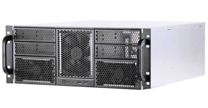 Procase Корпус 4U server case,4x5.25+11HDD,черный,без блока питания,глубина 550мм,MB CEB 12"x10,5", панель вентиляторов 3*120x25 PWM [RE411-D4H11-FC-55]