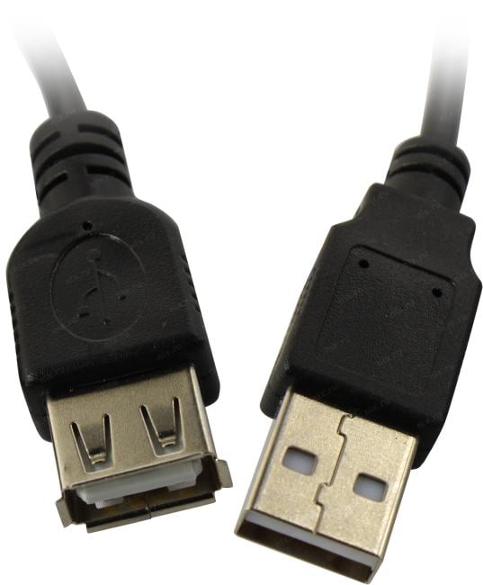 ExeGate <EX-CCF-USB2-AMAF-2.0F> Кабель удлинительный USB 2.0 A-->A 2м,  2 фильтра <EX294762RUS>