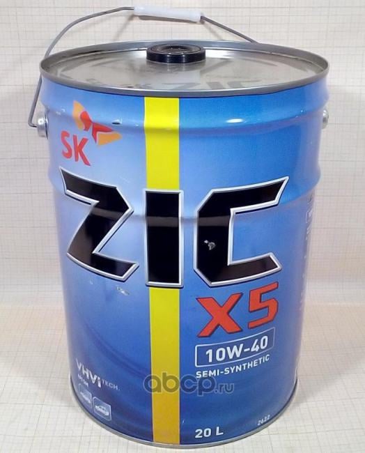 ZIC 192622 Масло моторное ZIC X5 10W40 полусинтетическое 20 л  Масло моторное полусинтетическое
