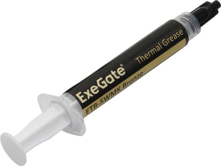 Exegate EX293374RUS Термопаста ExeGate ETB-5WMK Bronze (4,9 Вт/(м•К), 1.5г, шприц с лопаткой)