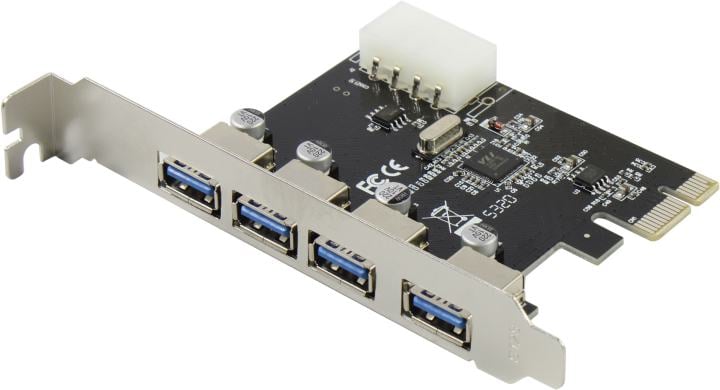 Интерфейсная плата Orient VA-3U4PEV2 PCI Express 2.0 x1, 4xUSB3.2 TypeA, PCIe, VA-3U4PEV2