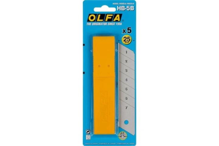 OLFA 25 х 126 х 0.7 мм, 5 шт, сегментированные лезвия (OL-HB-5B)