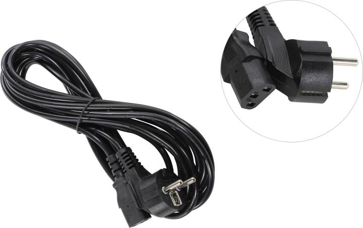 Exegate EP280664RUS Кабель питания ExeGate Power PC-5P (Евровилка угловая Schuko->С13) VDE-250V-3*0.5mm2, медь, черный, 5м.