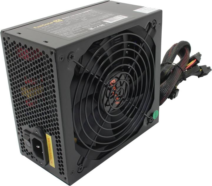 Exegate EX222115RUS-S Блок питания 1000PPX RTL, ATX, SC, black, activePFC, 14cm, 24p+2*(4+4)p, PCI-E, 5*SATA, 4*IDE, FDD + кабель 220V с защитой от выдергивания