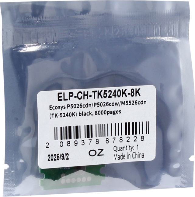 Чип <ELP-CH-TK5240K-8K> для Kyocera Ecosys P5026cdn/P5026cdw/M5526cdn  (TK-5240K) Black, 8K